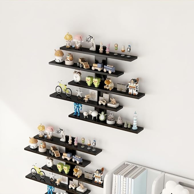 5-Tier Floating Wall Mounted Shelves, Wall Display Storage Shelf - Image 5