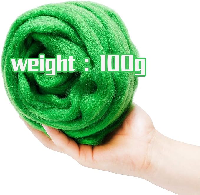 3.53oz Wool Roving, Wool Felting Supplies, Pure Wools, Chunky Yarn, Spinning - Image 8