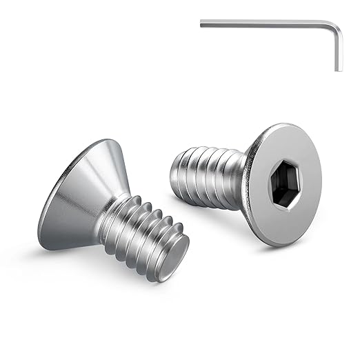 1/4-20 Bolt, 1/4-20 x 1/2 Inch Flat Socket Head Screws 30Pcs, 304 Stainless Steel 18-18 Countersunk Bolts, Full Thread, with Hex Spanner