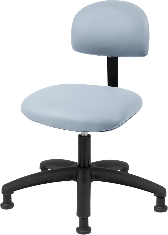 Chair Master FSS Series Square seat Medium (19"-27") seat Height Chair. Vinyl-for Office, Garage, Desk, Shop, Computer, Doctor, Medical, Easy to Clean! NO Footring (Gray, Medium, Glides)