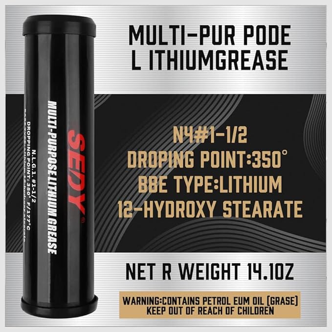 SEDY Heavy Duty Grease Gun Kit - 14oz Free Grease Tube 8000 PSI Pistol High Pressure Flexible Hose Bearing Grease Pump Marine Durable Connectors Adapters Extension Tubes Nozzle Easy Operation