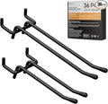 INCLY 4/6 Inch Black Pegboard Hooks, 36 Pack Heavy Duty Double Arm Peg Board Straight Hooks, Peg Board Tool Hangers Fit for 1/4" Pegboard Garage Hanging Tools, Craft Organizing, Kitchen, Store