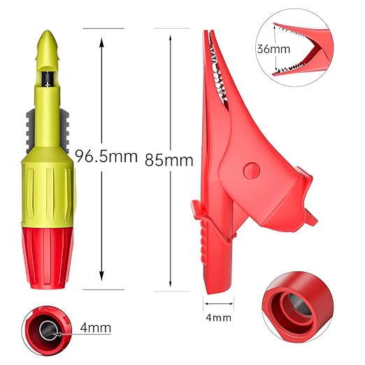 Goupchn Multimeter Test Leads Kit 6PCS with Alligator Crocodile Clips, Wire Piercing Probes 4mm Piercing Clip for Multimeter Voltmeter Thermometer Testing
