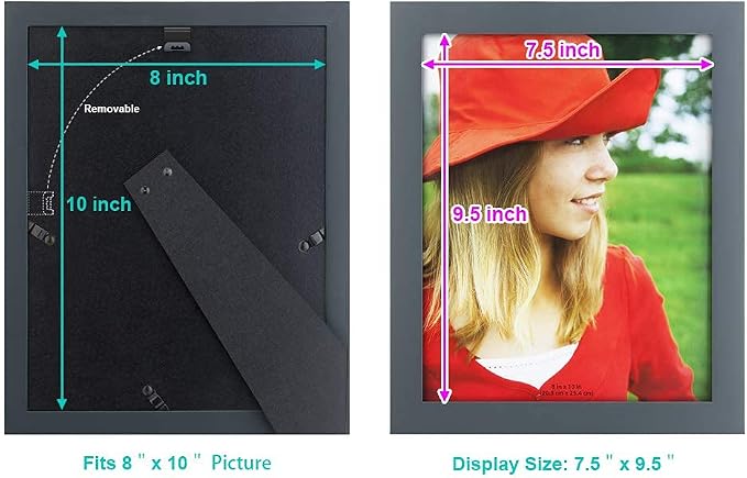RPJC 8x10 Picture Frames Made of Solid Wood High Definition Glass - Image 4
