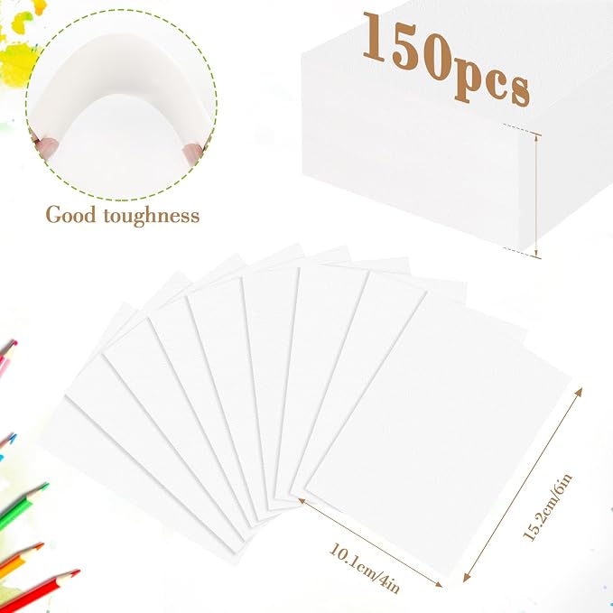 150PCS 4x6 Watercolor Paper Bulk, 140lb/300g Cold Press Thick Water Color Paper - Image 2