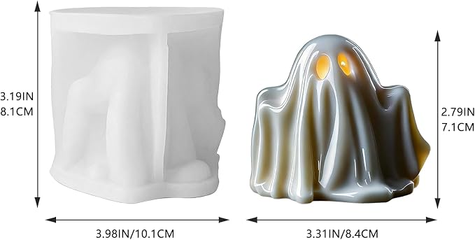 3D Halloween Ghost Molds for Candle Making, Resin Casting, & DIY Decor | - Image 2