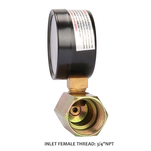 MEASUREMAN 2" Steel Gas Pressure Test Gauge Assembly, 3/4" FNPT Connection, 0-30 psi/kpa, +/-3-2-3% Accuracy