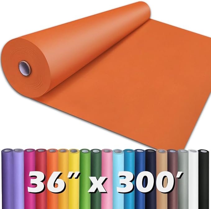 PerkHomy OrangeRed Kraft Paper Roll 36" x 3 by PerkHomy