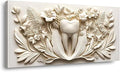 ZESTRILIA Dental Tooth Floral Relief Wall Art, Medical Nature Abstract Canvas by Unknown