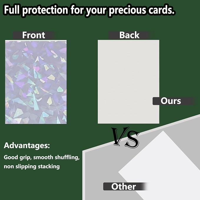 100 Count White Card Sleeves for Trading Cards, Perfect Fit Shiny MTG Card - Image 3