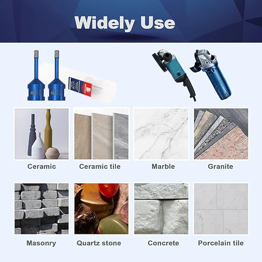 1/4 Inch Diamond Core Drill Bit for Porcelain Tile Ceramic Marble Granite Drilling,BRSCHNITT 2pcs Vacuum Brazed Diamond Hole Saw with 5/8-11 Thread (6mm 2pcs)