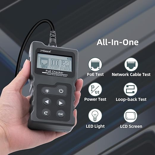 Mcbazel Network Cable Tester, Ethernet Cable POE Tester for CAT5e/CAT6/CAT6a,for Tracker Underground Line Finder for Home Repair