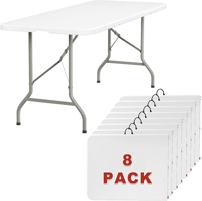 Elevon 6FT Folding Tables – Heavy Duty Portable Foldable Table by ELEVON