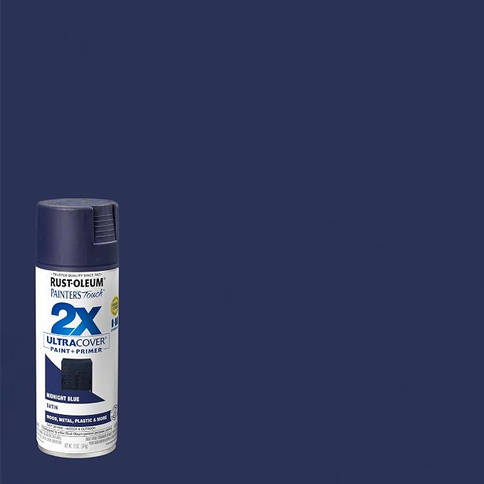 Rust-Oleum Painter's Touch 2X Ultra Cover Spray Paint, Satin Midnight Blue - Image 2