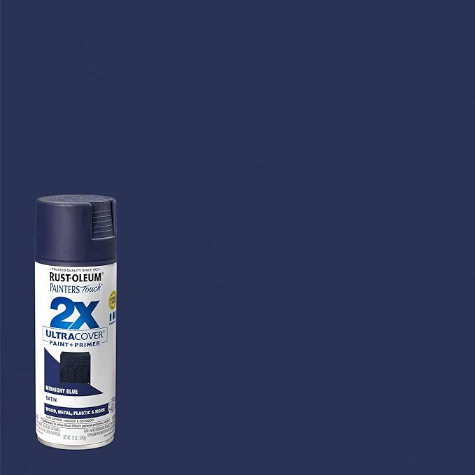 Rust-Oleum Painter's Touch 2X Ultra Cover Spray Paint, Satin Midnight Blue | - Image 2
