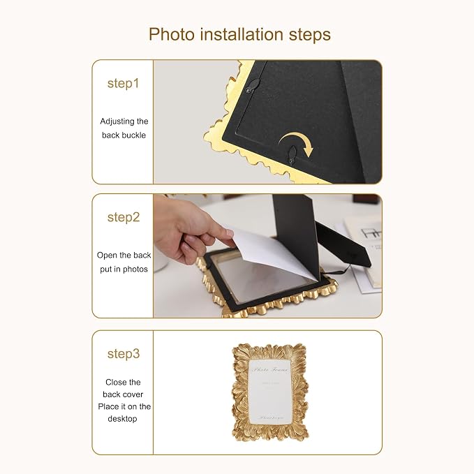 4x6 Picture Frames Gold Vintage Photo Frame - Image 6