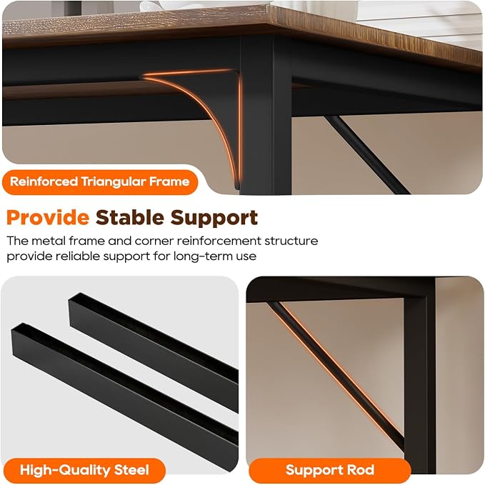 PayLessHere | 63 Inch Computer Desk | Vintage | Office Desk - Image 5