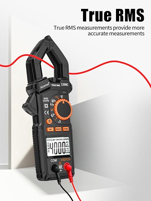 Digital Clamp Meter Multimeter Voltage Tester Auto-ranging, Measures Current Voltage Capacitance Resistance Diodes