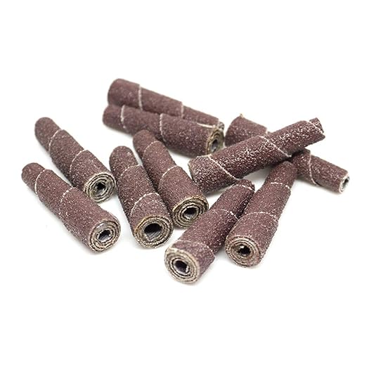 Benchmark Abrasives Aluminum Oxide Tapered Sanding Cartridge Rolls for Blending Deburring Polishing Sanding Metals, Rotary Sander - Drill & Die Grinder Abrasives (10 Pack)(3/8" x 1-1/2", 80 Grit)