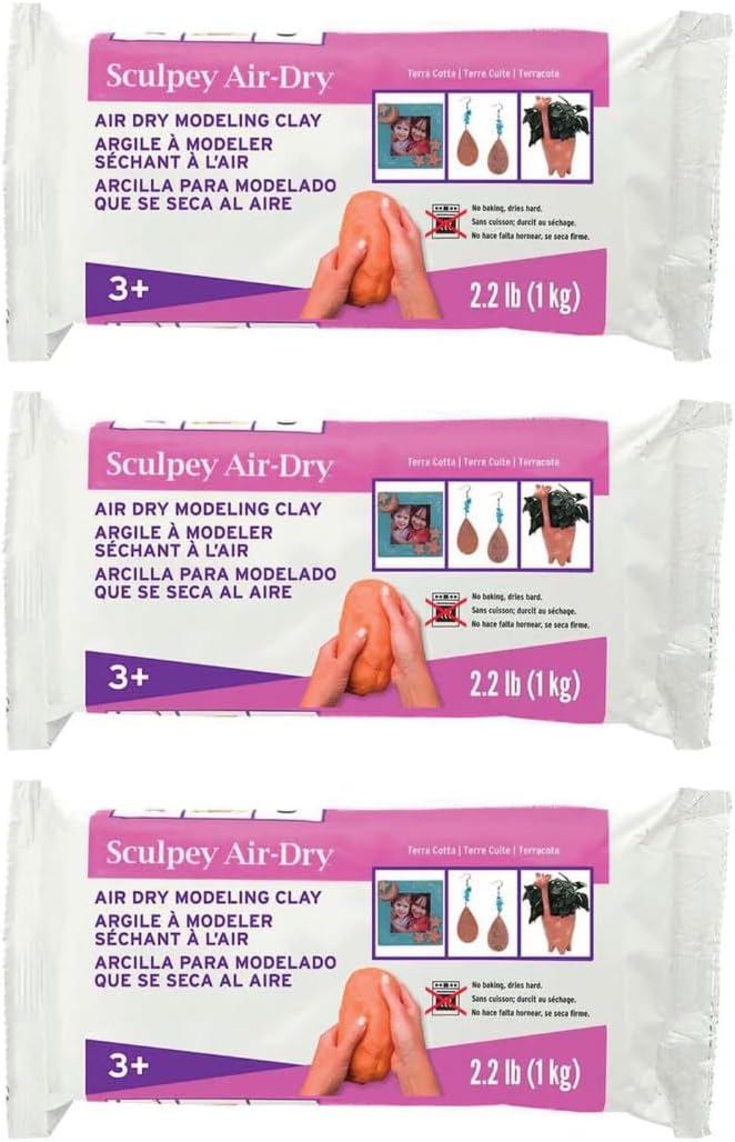 Sculpey Air-Dry, Premium Air Dry Clay, Terra Cotta, No Baking Required by Sculpey