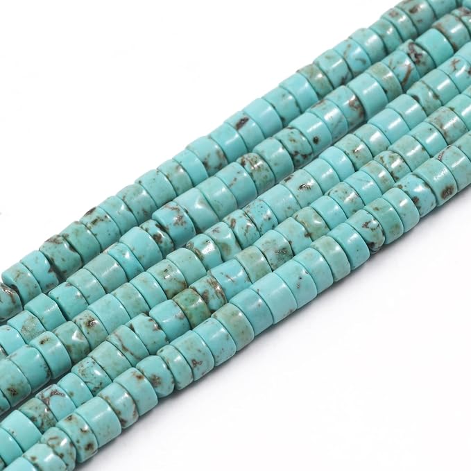 150Pcs 4×2mm Natural Turquoise Spacer Stone Beads by Nitopupu