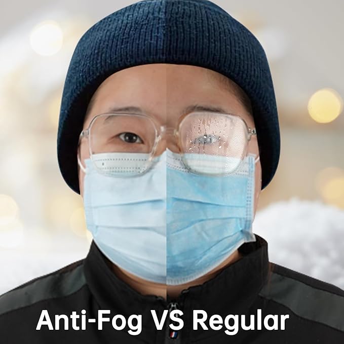 Jointown Anti-fog 3-ply Disposable Face Mask, Face Mask with Efficient Filter Media for Adult, Adjustable and Soft Nosepiece, 100 Pack