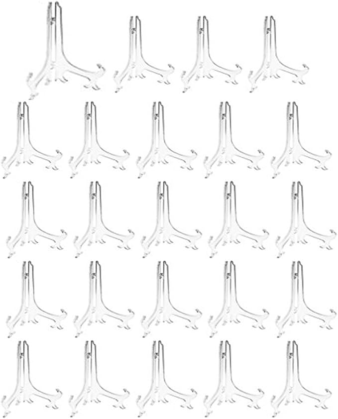 Artliving 4 Inch Acrylic Card Display Stands, Small Plastic Easels and by Artliving
