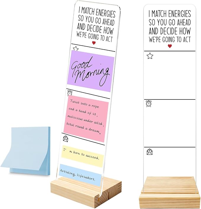 Monitor Memo Board with Removable Wooden Base Acrylic Portable Sticky Note by HTBIG