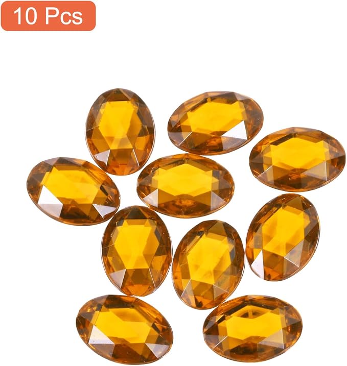 MECCANIXITY 10Pcs Acrylic Oval Gems 30x40 mm Flat Back Artificial Rhinestones - Image 3