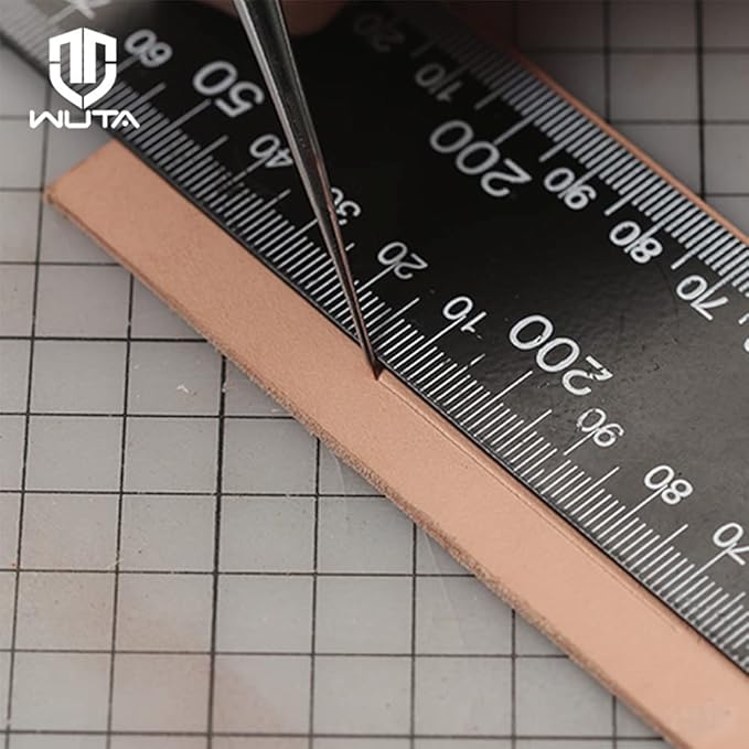 WUTA 10 Packs Leather Craft Awl Tools Leather Hole Punch Tool Sewing Punching Hole Maker Stitching Over Stitch Wood Handle for DIY Handmade Christmas Gift