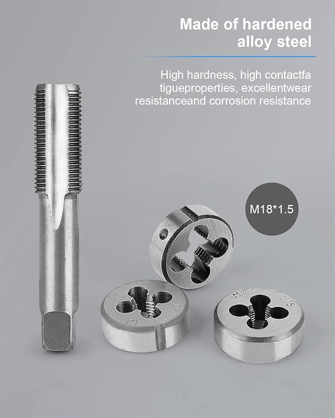 110 PCS Metric Tap and Die Set, M2-M18 Rethreading Kit for Making Screw Threads for Cutting External and Internal Thread Threading with Storage Case