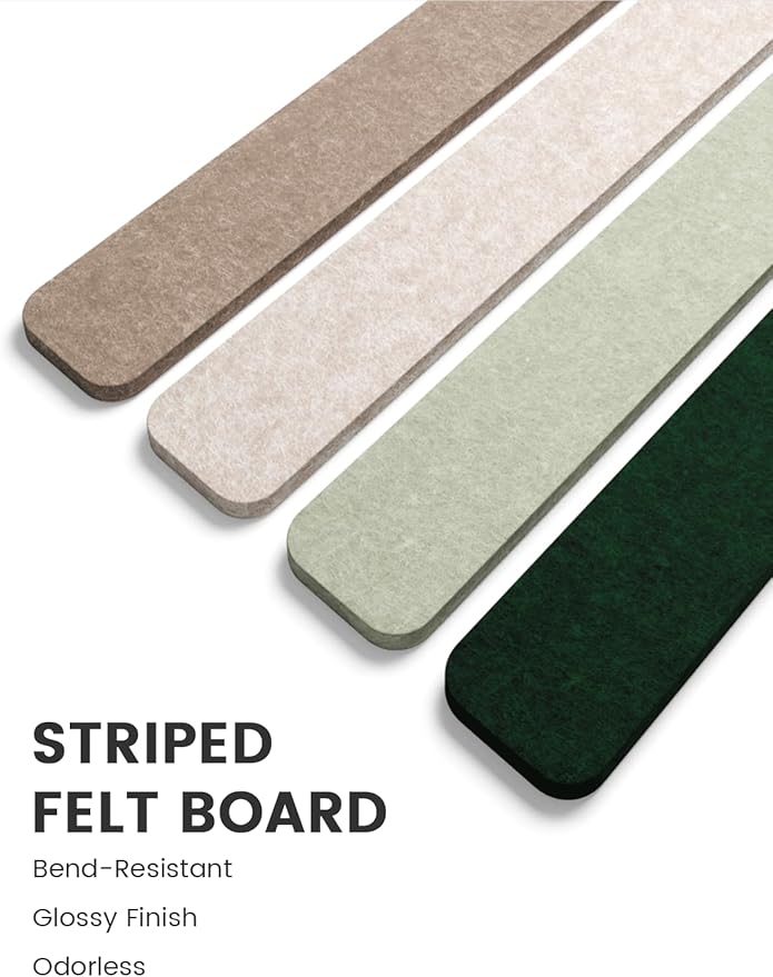 Fluxynara Cork Board Alternative Felt Strip Board 8-Pack 13"x2", Office Pin - Image 3