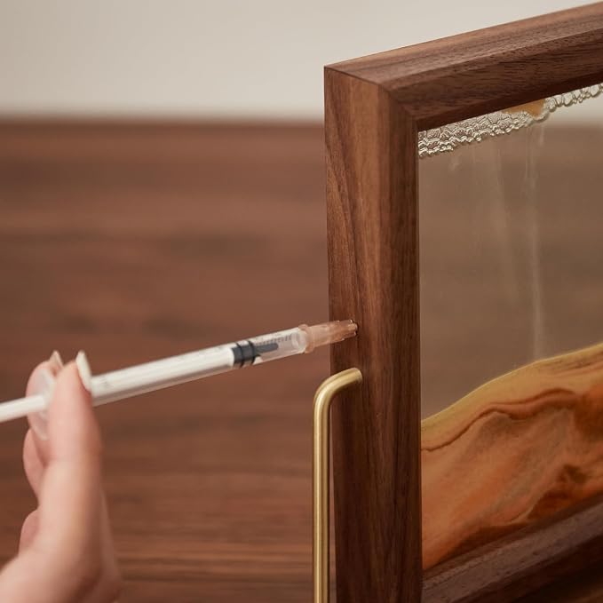 Solid Wood Oasis Mini Art Liquid Motion 360-Degree Rotation, Made of Black - Image 4