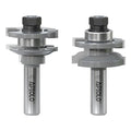 Professional 2PCS Ogee Style Rail and Stile Router Bits Set 1/2 Inch Shank, 3/8 Inch Cutting Depth, Up to 7/8 Inch Stock, Perfect Door Frame Shaper Cutters Raise Panel Making Router Bit Set