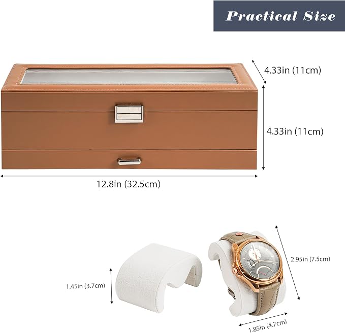 ProCase Watch Box, 6 Slot Watches Display Case - Image 6
