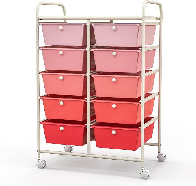 BECOMFORT 10-Drawer Rolling Cart by BECOMFORT