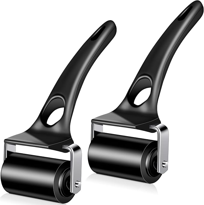 Frienda 2 Pcs 2 Inch Rubber Brayer Rollers, Hard Rubber Rollers Tool by Frienda
