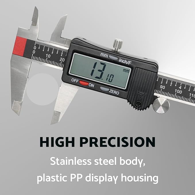 S&F STEAD & FAST Digital Calipers Measuring Tool 6 inch DCXD6-SS-PB, Micrometer Caliper Digital, Vernier Caliper Stainless Steel to Measure Inch Fractions Millimeter