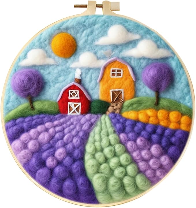 CaptainCrafts Needle Felting Kit, Wool Felt Supplies, Embroidery Hoops by CaptainCrafts