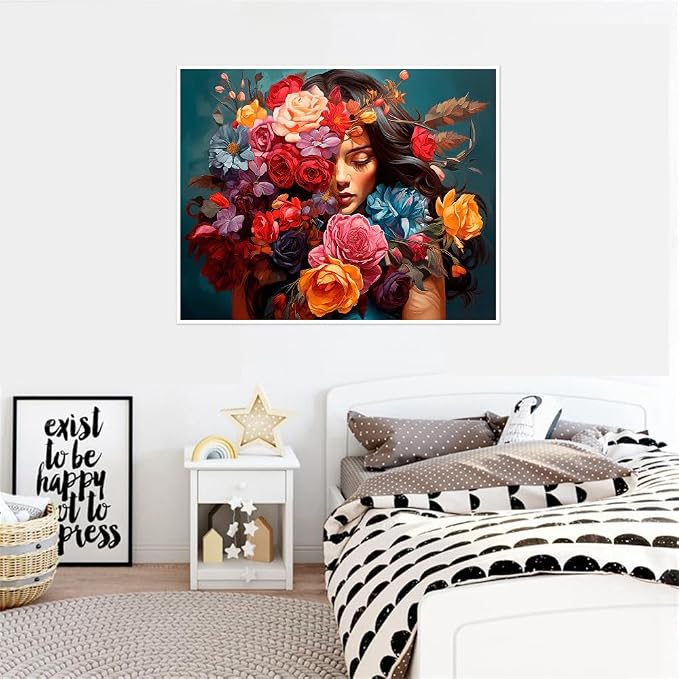 Clendo Flower Woman Paint by Numbers Kit - Image 5