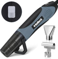ROMECH 350W Heat Gun with 2 Nozzles, Dual Temp Heat Gun 400°F-660°F, Fast Heat Hot Air Gun with Overload Protection for DIY Craft Embossing Shrink Wrapping (Blue)