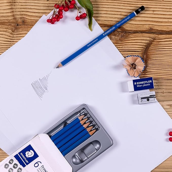 Staedtler Mars Lumograph Art Set | 6 Assorted Sketch Pencils - Image 4