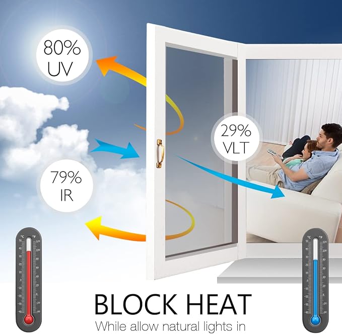 STATINT WINDOW FILMS Privacy One Way Mirror Glass Tint Heat Control Sun UV - Image 2