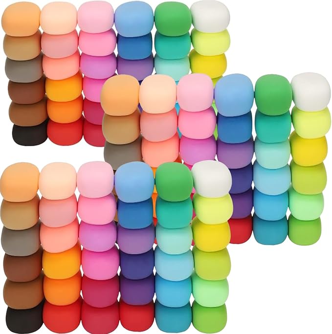 Air Dry Clay, 108 Packs Colored Foam Clay, Molding Clay, Crafting Clay by WOLWEFA