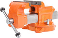 Forward Bench Vise 5 Inch Ductile Iron Bench Vice with 360 Degree Swivel Base and Channel Steel Guide Bar 30505 (5")
