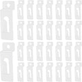 30Pcs Slatwall Utility Notch Hooks, Slat Wall Picture Display Hooks Hanger Panel Shelf Pegboard Slatwall Accessories for Photo Frame Painting Arts Hanging Home Office (White)