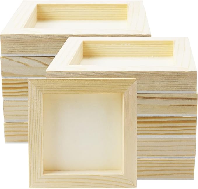FSWCCK 10 Pack 5 x 5 inch Wood Panel Boards, Unfinished Wood Canvas Panels by FSWCCK