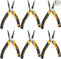 6 Packs 6 Inch Long Needle Nose Pliers with Wire Cutter, Small Long Nose Cutting Pliers Bulk for Electricians, Grips Small Parts, Bend Wire, Electronics Repair, Jewelry Making Tools, etc, by GENHAKON