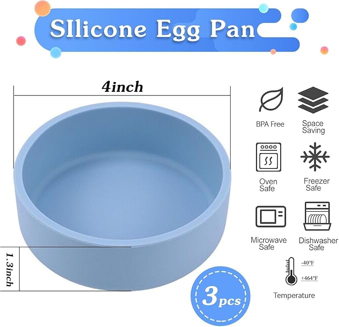 3Pcs ZHYEEDAA Silicone Egg Molds - Image 2