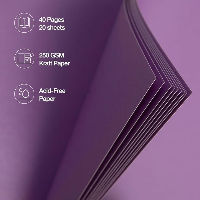potricher 12 x 12 Inch DIY Scrapbook Album 40 Pages Hardcover Kraft Paper Scrap - Image 5